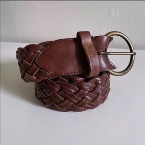 Abercrombie & Fitch brown leather braided belt